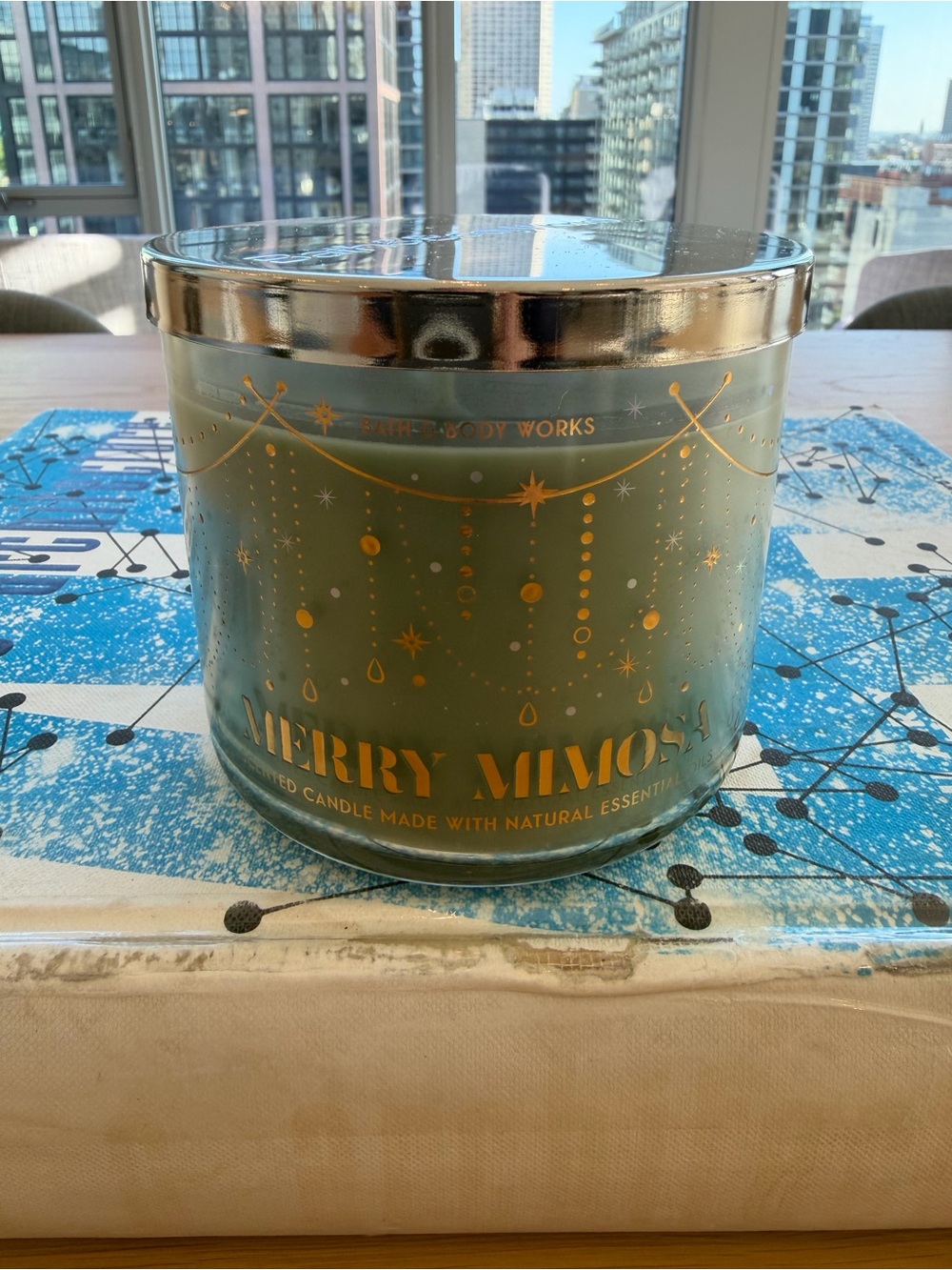 Bath & Body Works Merry Mimosa 3-Wick Candle - Green & Gold
